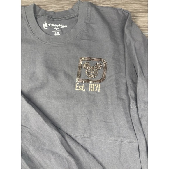 Disney Tops - Disney Parks Women's WDW Rose Gold Sequin Spirit Jersey Grey Size XXL